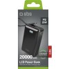 Powerbanka SBS 20000 mAh 20W s vestavěným USB-C kabelem a digitálním displejem - černá