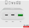 Powerbanka SBS TTBB20000PD20W 20000 mAh 20W Power Delivery s MicroUSB, USB-C, USB-A - bílá