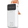 Dudao priestranná powerbanka s 3 vstavanými káblami 20000mAh USB typu C + micro USB + Lightning biela (Dudao K6Pro+)
