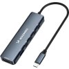 USB-C Hub 6 v 1 Wozinsky WHBC10Y4S Multifunkční, hliníkový, s 25cm kabelem - šedý