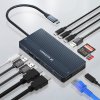 USB-C Hub 14 v 1 Wozinsky WDS03Y5S multifunkčný, hliníkový, pre 3 monitory, s 15 cm káblom - sivý