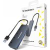 USB-A Hub Wozinsky WHS080YSS 4 x USB-A 3.0 s jednotlivými prepínačmi, hliníkový, s 30 cm káblom - sivý