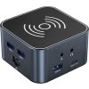 Hub USB-C 12 v 1 Wozinsky WHBC09Y8S multifunkčný, s funkciou bezdrôtového nabíjania, hliníkový, s 15 cm káblom - sivý