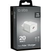 SBS TETRGAN1C20W 20W GaN nástenná nabíjačka s napájaním Power Delivery - biela