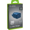 SBS TETRGAN1C20B 20W GaN nástenná nabíjačka s napájaním Power Delivery - modrá