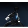Kábel USB-A - Lightning Wozinsky WUALC1 s LED displejom 2,4A 1m - Čierny