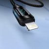 Kabel USB-A - Lightning Wozinsky WUALC1 s LED displejem 2,4A 1m - Černý