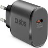 SBS TETR1CPD25 25W USB-C nabíjačka do siete s funkciou Power Delivery – čierna