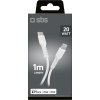 SBS TECABLELIGTC1W USB-C - Lightning kabel s certifikací MFi, 1 m - bílý