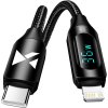 Wozinsky WUCLC2 Lightning - USB-C 36W 480Mb/s kabel 2m s displejem - černý