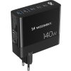 Wozinsky CGWCB 140W GaN nabíječka do zásuvky 3 x USB-C / 2 x USB-A - černá