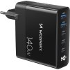 Wozinsky CGWCB 140W GaN nabíječka do zásuvky 3 x USB-C / 2 x USB-A - černá
