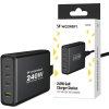 GaN Wozinsky WGCSB 240W USB-A / 3 x USB-C nástěnná nabíječka - černá