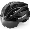 Cyklistická helma Rockbros s kšiltem, odnímatelné ochranné brýle s UV zářením, unisex - černá