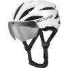 Cyklistická helma Rockbros s kšiltem, odnímatelné ochranné brýle s UV zářením, unisex, matná - bílá