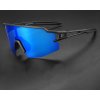 Rockbros Polarized Cycling Glasses with UV Protection and Corrective Insert Blue Lenses - Black