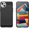 Flexibilní kryt s karbonovým vzorem pro iPhone 15 Plus - černý