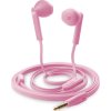 In-ear slúchadlá CellularLine MANTIS s mikrofónom, soft materiál, 3,5 mm jack, plochý kábel, ružová