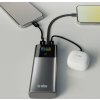 Powerbanka SBS 10000mAh PD 20W s LCD displejom a vstavaným káblom USB-C - sivá