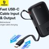 Powerbanka Baseus Qpow Pro+ 10000mAh 22,5W so vstavaným káblom USB-C a displejom - čierna