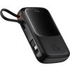 Powerbanka Baseus Qpow Pro+ 10000mAh 22,5W so vstavaným káblom USB-C a displejom - čierna