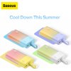 Powerbanka Baseus Popsicle 5200mAh 20W so vstavaným káblom Lightning (+ biely kábel Baseus Simple USB-C - USB-C 60W/20V/3A/30cm) - modro-oranžová