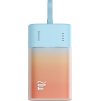 Powerbanka Baseus Popsicle 5200mAh 20W so vstavaným káblom Lightning (+ biely kábel Baseus Simple USB-C - USB-C 60W/20V/3A/30cm) - modro-oranžová