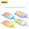 Powerbanka Baseus Popsicle 5200mAh 20W so vstavaným káblom Lightning (+ biely kábel Baseus Simple USB-C - USB-C 60W/20V/3A/30cm) - žlto-ružová