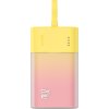 Powerbanka Baseus Popsicle 5200mAh 20W so vstavaným káblom Lightning (+ biely kábel Baseus Simple USB-C - USB-C 60W/20V/3A/30cm) - žlto-ružová