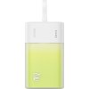 Powerbanka Baseus Popsicle 5200mAh 20W so vstavaným káblom Lightning (+ biely kábel Baseus Simple USB-C - USB-C 60W/20V/3A/30cm) - bielo-zelená