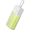 Powerbanka Baseus Popsicle 5200mAh 20W so vstavaným káblom Lightning (+ biely kábel Baseus Simple USB-C - USB-C 60W/20V/3A/30cm) - bielo-zelená