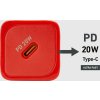 SBS TETRGAN1C20R 20W GaN nástenná nabíjačka s napájaním Power Delivery - červená