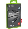Opletený kábel SBS TECABLETISSUETCK USB-C - USB-C 1,5 m 60 W - čierny