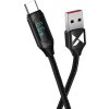 Wozinsky WUACC1 USB A - USB C kábel s displejom 66W 6A 1m - čierny