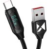 Wozinsky WUACC1 USB A - USB C kábel s displejom 66W 6A 1m - čierny