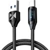 Wozinsky WUACC1 USB A - USB C kábel s displejom 66W 6A 1m - čierny