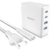 GaN 100W rýchla nabíjačka do siete 2 x USB-C / 2 x USB Dudao A100EU - biela
