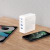 GaN 100W rýchla nabíjačka do siete 2 x USB-C / 2 x USB Dudao A100EU - biela