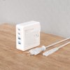 GaN 100W rýchla nabíjačka do siete 2 x USB-C / 2 x USB Dudao A100EU - biela