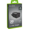SBS TETRGAN1C20K 20W GaN USB-C nástenná nabíjačka s napájaním - čierna