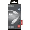 SBS TECABLETISSUETCC2G kábel 2 x USB-C 2m 60W s napájaním - sivý