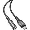 Adaptér USB-C na mini jack 3,5 mm Acefast C1-07 18 cm (černý)