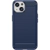 Flexibilní kryt s karbonovým vzorem pro iPhone 15 - modrý