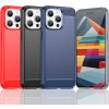 Flexibilní kryt s karbonovým vzorem pro iPhone 15 Pro - modrý