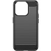 Flexibilní kryt s karbonovým vzorem pro iPhone 15 Pro - černý