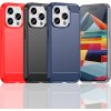 Flexibilní kryt s karbonovým vzorem pro iPhone 15 Pro - černý