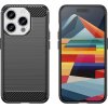 Flexibilní kryt s karbonovým vzorem pro iPhone 15 Pro - černý