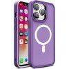 Magnetický barevný matný kryt pro iPhone 15 Plus - fialový