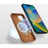 Kožený kryt Dux Ducis Grit pro iPhone 14 Plus Elegantní kryt z umělé kůže (kompatibilní s MagSafe) Hnědý