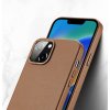 Kožený kryt Dux Ducis Grit pro iPhone 14 Plus Elegantní kryt z umělé kůže (kompatibilní s MagSafe) Hnědý
